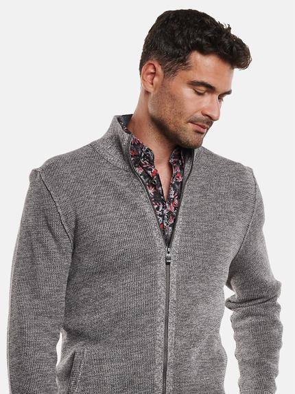 engbers Herren Strickjacke in zweifarbiger Optik Silbergrau 32282 engbers Herren Strickjacke in zweifarbiger Optik Silbergrau 32282