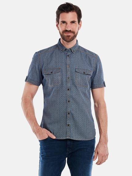 engbers Kurzarm-Hemd regular Indigoblau
