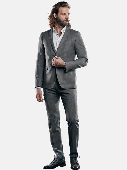 emilio adani Herren Elastisches Business-Sakko Grau 29024