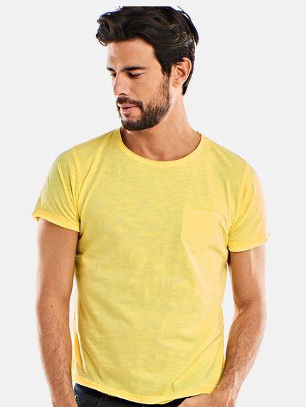 emilio adani Rundhals T-Shirt Schwefelgelb