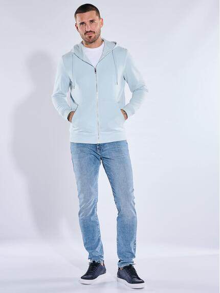emilio adani Herren Sweatjacke Kapuze Hellblau 40531
