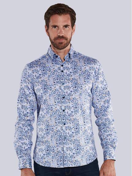 ENGBERS GERMANY Herren Langarm-Hemd gemustert Blau 35276 ENGBERS GERMANY Herren Langarm-Hemd gemustert Blau 35276