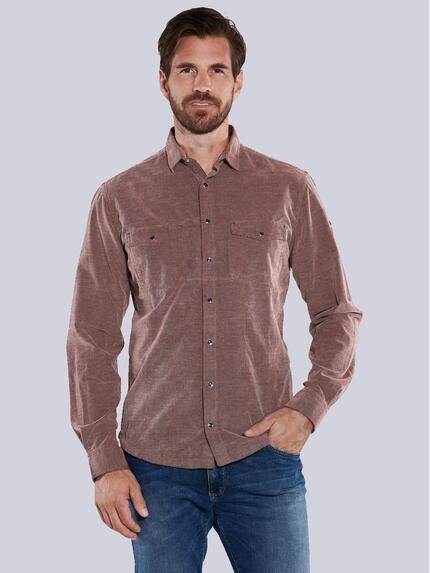 engbers Herren Langarm-Hemd uni Rot 35542