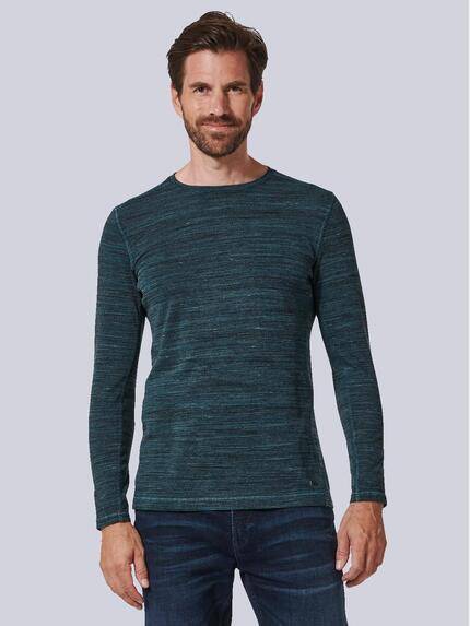 engbers Langarm-Shirt gestreift Petrolblau