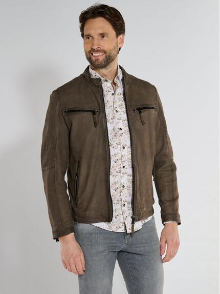 engbers Lederjacke regular Schwarzbraun