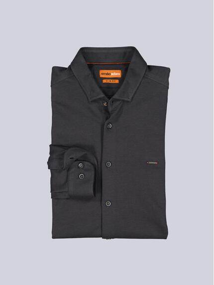 emilio adani Herren Langarm-Hemd aus Jersey Anthrazit 39605 emilio adani Herren Langarm-Hemd aus Jersey Anthrazit 39605
