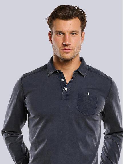 engbers Herren Langarm-Shirt mit Polokragen Grau 33767 engbers Herren Langarm-Shirt mit Polokragen Grau 33767