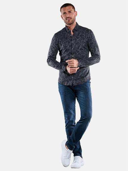 emilio adani Herren Langarm-Hemd mit floralem Print Türkis 33344 emilio adani Herren Langarm-Hemd mit floralem Print Türkis 33344