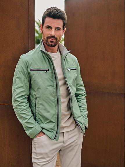 engbers Herren Blouson-Jacke mit Kontrastdetails Hellgruen 38367 engbers Herren Blouson-Jacke mit Kontrastdetails Hellgruen 38367