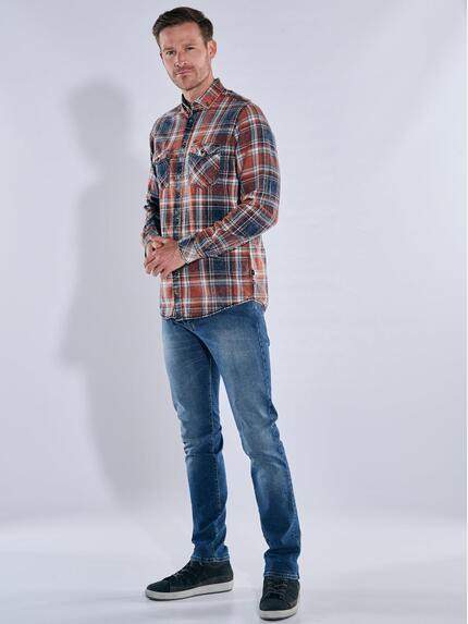 engbers Herren Langarm-Hemd kariert Orange 39640 engbers Herren Langarm-Hemd kariert Orange 39640