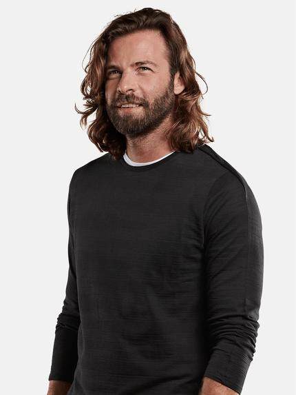 emilio adani Herren Cooles Longsleeve aus softem Jaquard-Material Schwarz 28866 emilio adani Herren Cooles Longsleeve aus softem Jaquard-Material Schwarz 28866