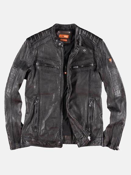 emilio adani Sportive Bikerjacke mit dezenten Steppelementen Dunkelbraun