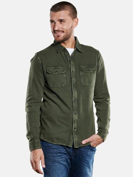 emilio adani Langarm-Shirt mit Polokragen Oliv