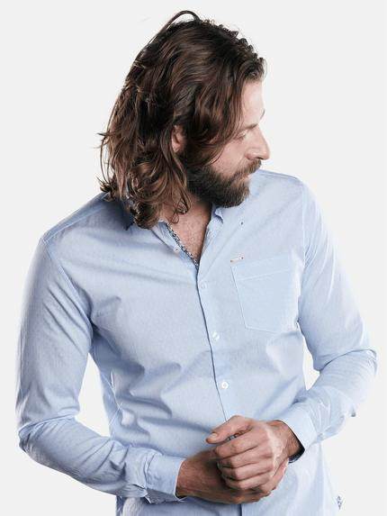 emilio adani Herren minimal Print-Hemd mit floralen Details Blau 29508 emilio adani Herren minimal Print-Hemd mit floralen Details Blau 29508