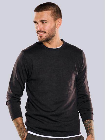 emilio adani Herren Pullover aus Merinowolle Braun 35704 emilio adani Herren Pullover aus Merinowolle Braun 35704
