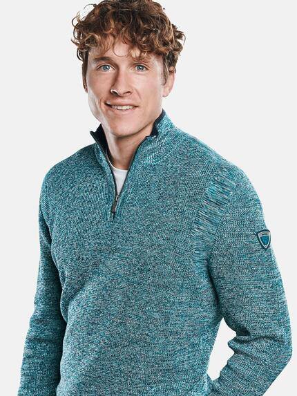 engbers Herren Troyer Pullover mit Stehkragen Türkis 30912 engbers Herren Troyer Pullover mit Stehkragen Türkis 30912