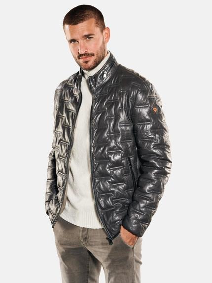 emilio adani Lederjacke regular Granitgrau