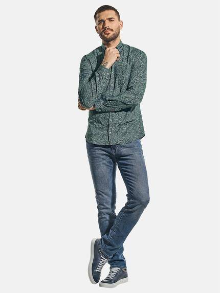 emilio adani Herren Langarmhemd mit All-Over Print Grün 31349 emilio adani Herren Langarmhemd mit All-Over Print Grün 31349