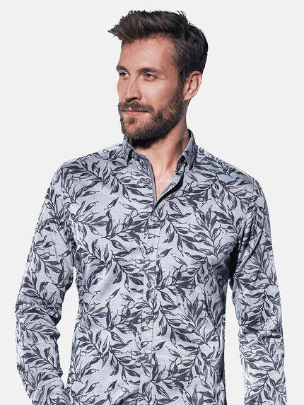 emilio adani Herren Langarmhemd mit Floralprint Blau 30869 emilio adani Herren Langarmhemd mit Floralprint Blau 30869