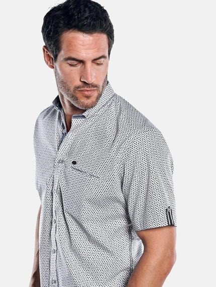 engbers Herren Gemustertes Hemd mit Jersey-Anteil Naturweiss 29716 engbers Herren Gemustertes Hemd mit Jersey-Anteil Naturweiss 29716