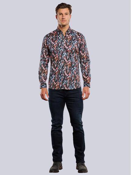 ENGBERS GERMANY Herren Langarm-Hemd mit Satin-Anteil Orange 33794 ENGBERS GERMANY Herren Langarm-Hemd mit Satin-Anteil Orange 33794