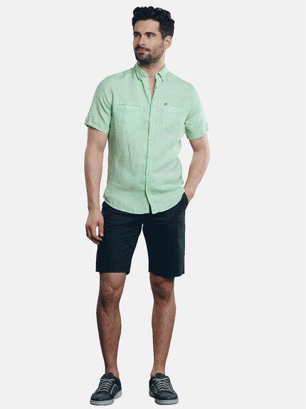 engbers Herren Kurzarm-Hemd aus Leinen Gruen 31740 engbers Herren Kurzarm-Hemd aus Leinen Gruen 31740