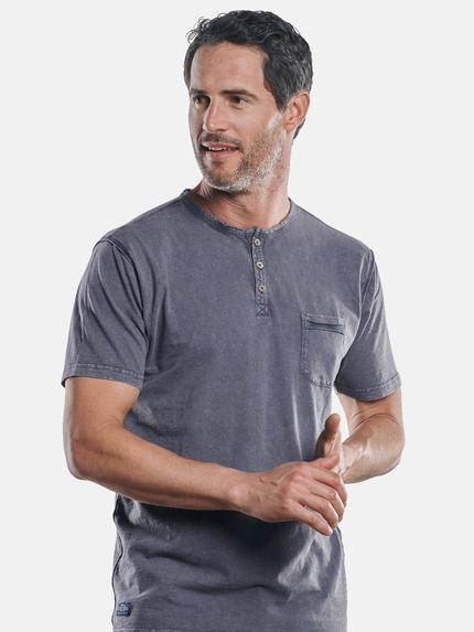 engbers Herren Frisch gefärbtes Henley T-Shirt Granitgrau 30276 engbers Herren Frisch gefärbtes Henley T-Shirt Granitgrau 30276