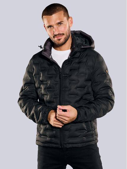 emilio adani Steppjacke mit abnehmbarer Kapuze Schwarz