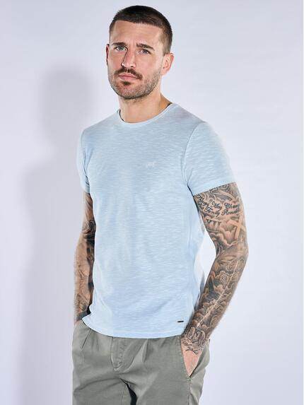 emilio adani Herren Rundhals T-Shirt Hellblau 40795