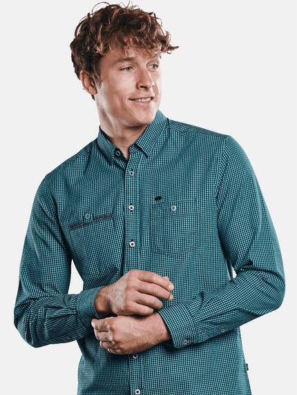 engbers Herren Langarmhemd im Vichykaro-Design. Petrol 30825 engbers Herren Langarmhemd im Vichykaro-Design. Petrol 30825