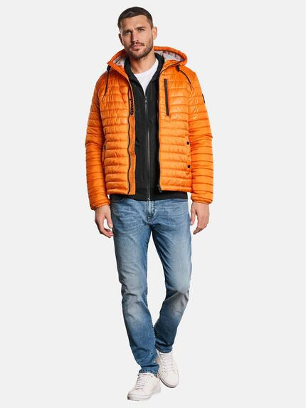 emilio adani Herren Steppjacke mit Kapuze Orange 32569 emilio adani Herren Steppjacke mit Kapuze Orange 32569
