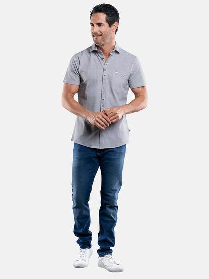 engbers Herren Baumwollhemd mit Minimal-Druck Mittelblau 29513 engbers Herren Baumwollhemd mit Minimal-Druck Mittelblau 29513