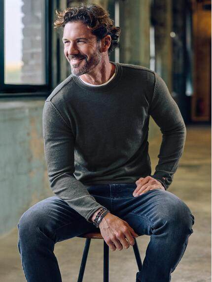 emilio adani Herren Rundhals Pullover Gruen 39952