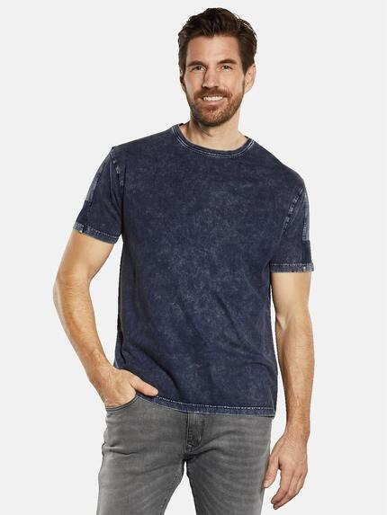 engbers T-Shirt uni Indigoblau