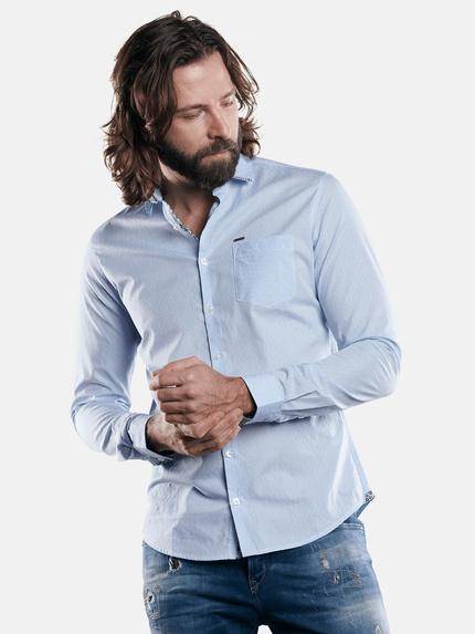 emilio adani minimal Print-Hemd mit floralen Details Hellblau