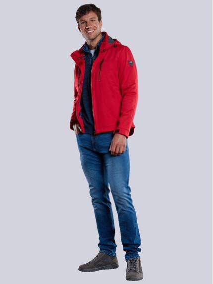 engbers Herren Softshell-Jacke mit abnehmbarer Kapuze Rot 33289