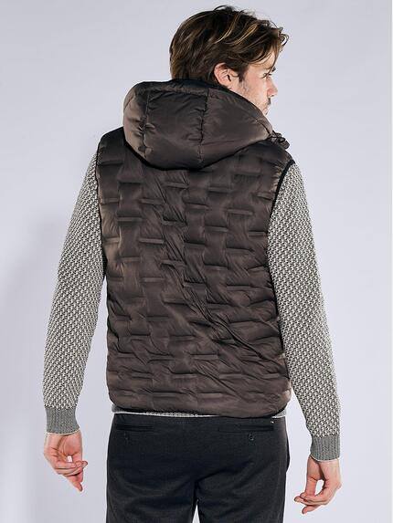 emilio adani Herren Steppweste mit Brusttasche Schwarzbraun 40866 emilio adani Herren Steppweste mit Brusttasche Schwarzbraun 40866