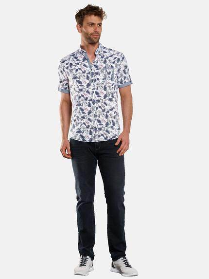 engbers Herren Kurzarm-Hemd mit All-Over-Print Marineblau 33246 engbers Herren Kurzarm-Hemd mit All-Over-Print Marineblau 33246