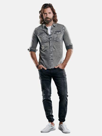 emilio adani Herren Baumwoll-Jersey-Hemd Grau 29166 emilio adani Herren Baumwoll-Jersey-Hemd Grau 29166
