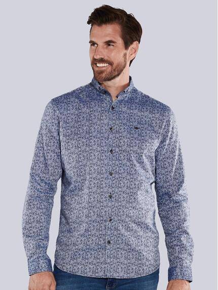 engbers Herren Langarm-Hemd gemustert Blau 35794 engbers Herren Langarm-Hemd gemustert Blau 35794