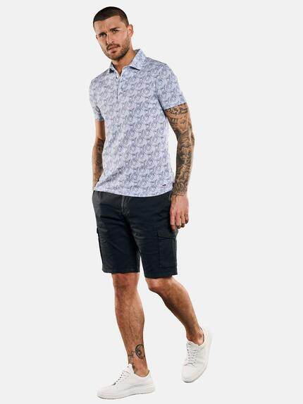 emilio adani Herren Polo-Shirt gemustert Weiß 33277