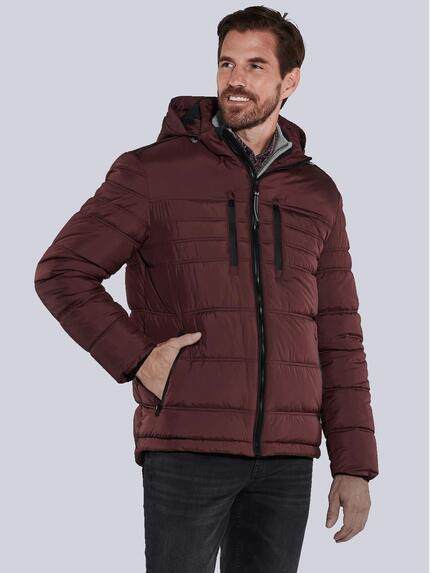 engbers Jacke mit abnehmbarer Kapuze Dunkelrot