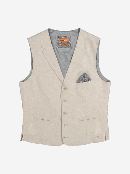 emilio adani Herren Sakko-Weste slim fit Beige 36963