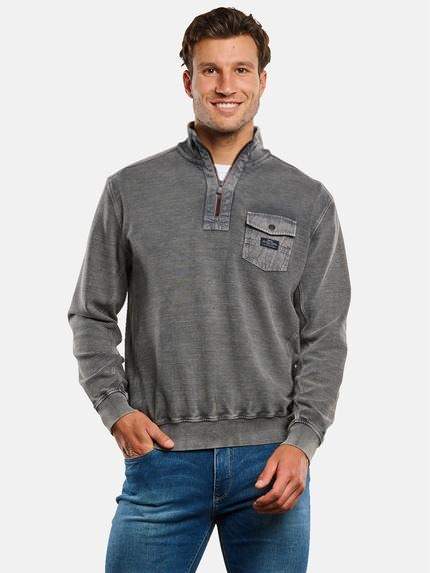 engbers Sweatshirt mit Stehkragen Silbergrau