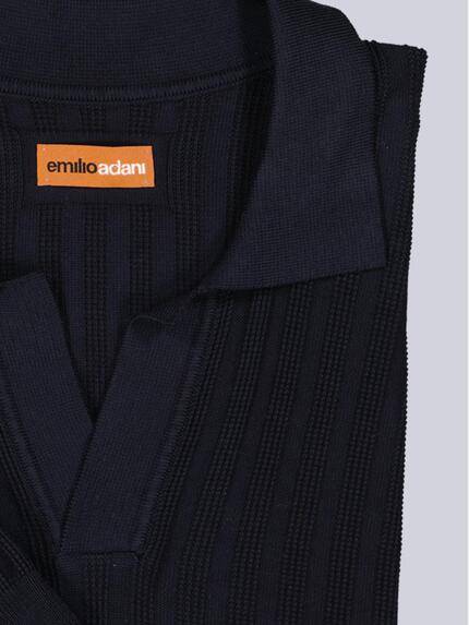 emilio adani Herren Modisches Strickpolo Saphirblau 40139 emilio adani Herren Modisches Strickpolo Saphirblau 40139