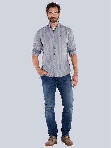 engbers Herren Langarm-Hemd slim fit Grau 35792 engbers Herren Langarm-Hemd slim fit Grau 35792