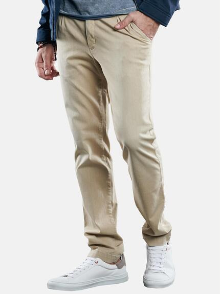 emilio adani Elastische Chino Denim Sand