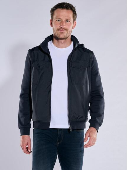 engbers Baumwoll-Jacke mit Kapuze Saphirblau