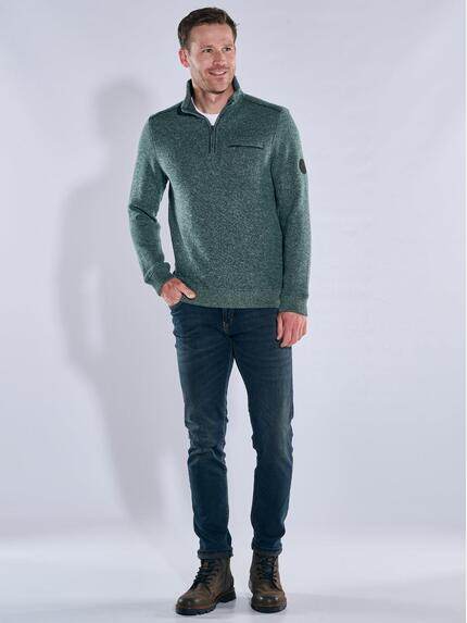 engbers Herren Sweatshirt mit Stehkragen Gruen 39530