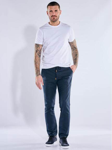 emilio adani Herren Chino aus Leinen-Mischgewebe Marineblau 40352 emilio adani Herren Chino aus Leinen-Mischgewebe Marineblau 40352